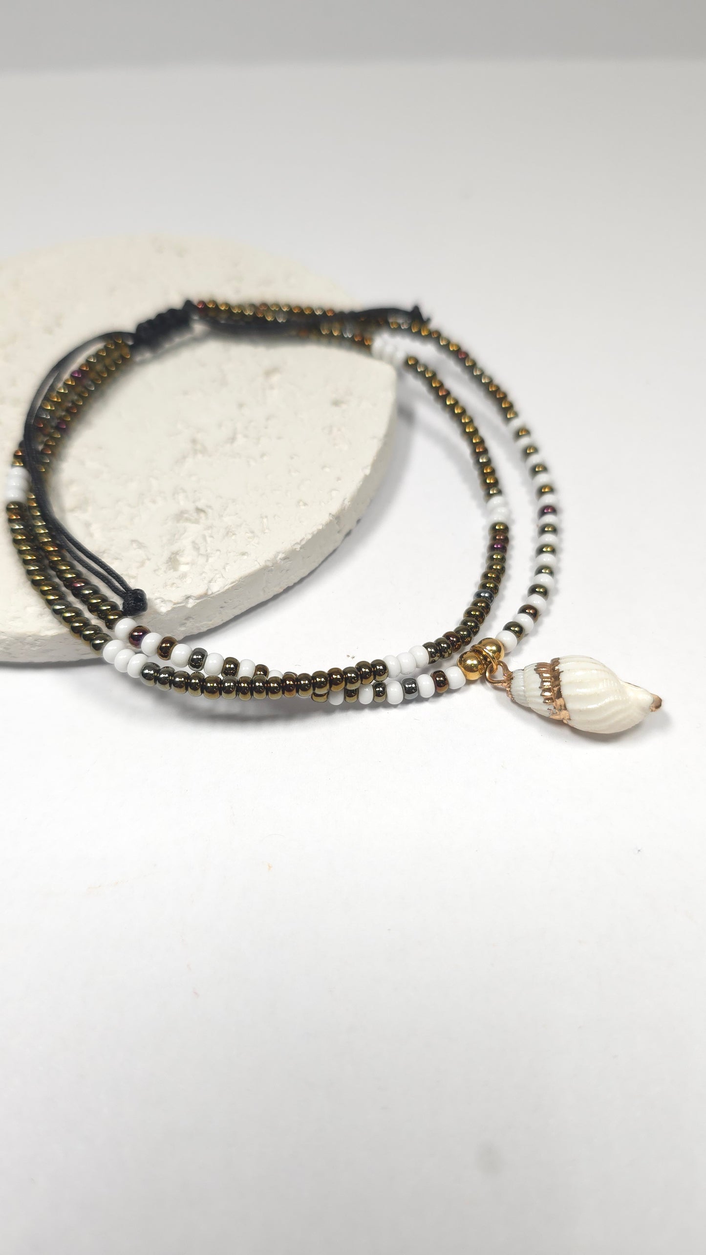 Tobillera Doble con Concha "Tesoro de Playa"