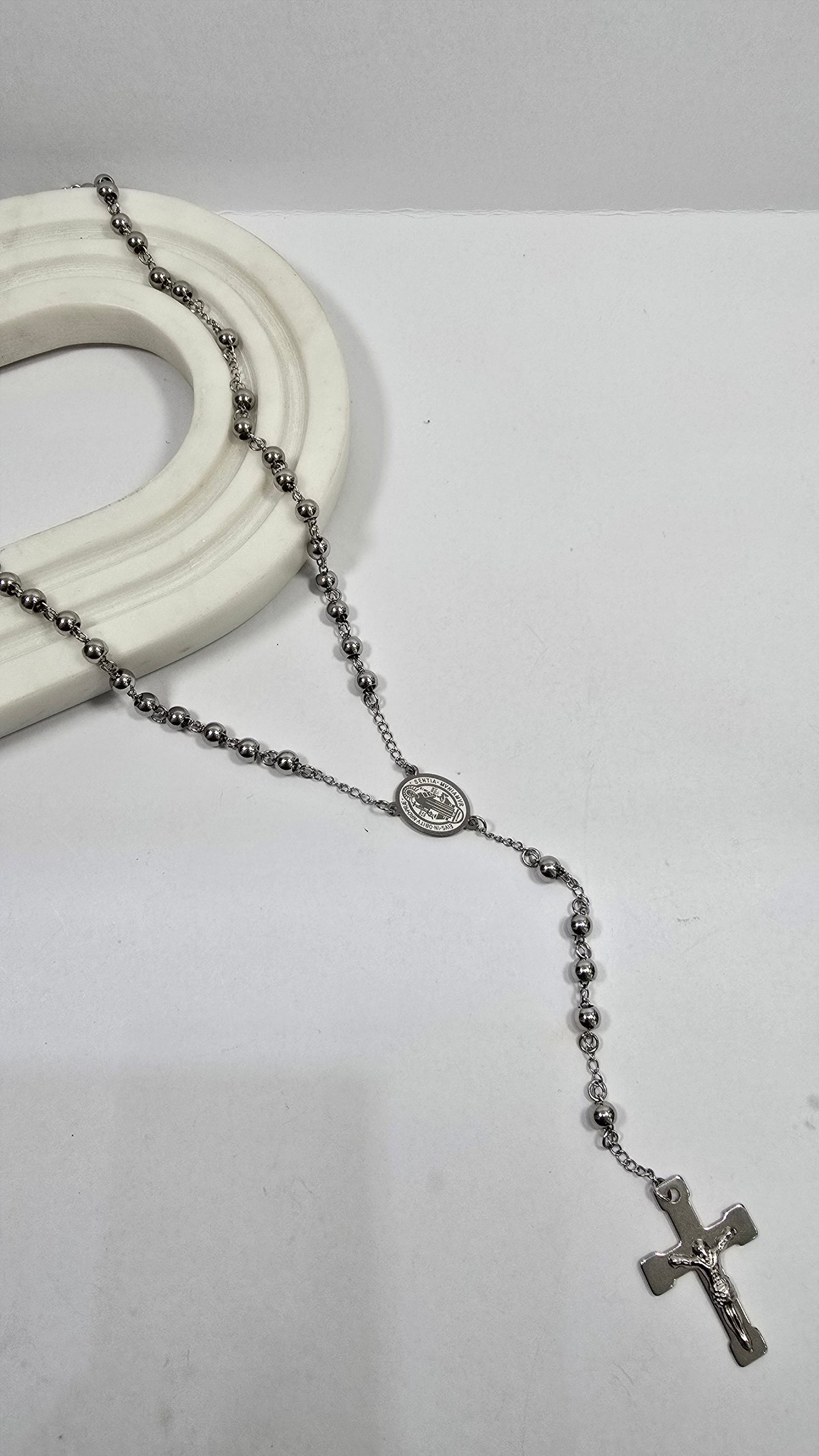 Rosario de Acero Inoxidable "San Benito"