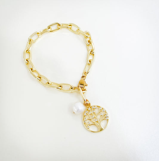 Pulsera Árbol de la vida y perla