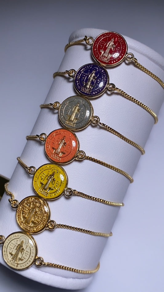 Pulseras San Benito en Baño de Oro de 24K
