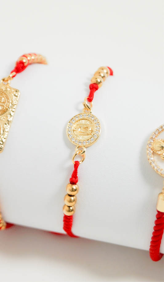 Pulseras individuales en hilo rojo SAN BENITO
