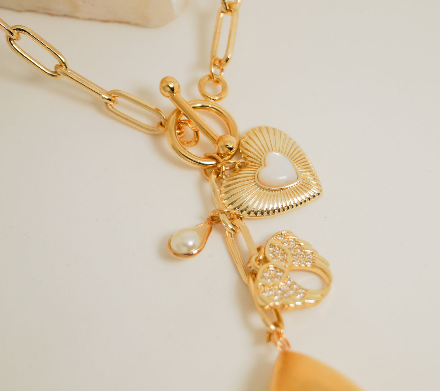 Collar gota y corazón