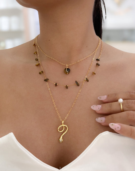 Collar triple serpiente