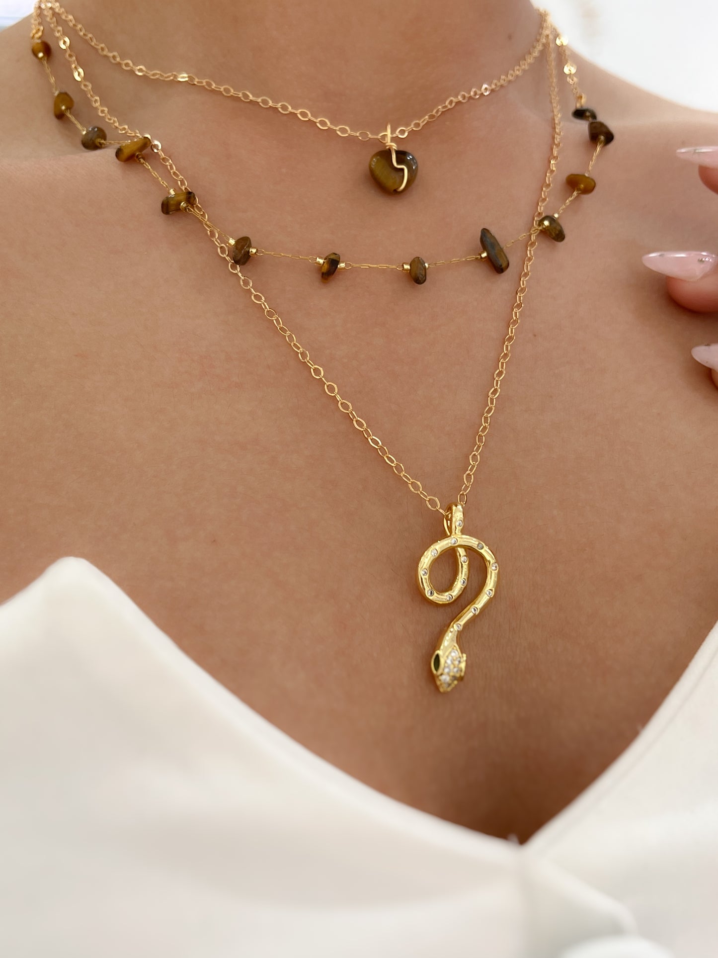 Collar triple serpiente