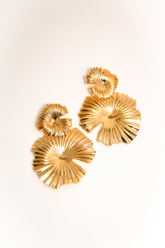 Aretes Tulipan Baño de Oro de 24K