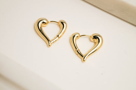 Argollas Corazón en Baño de Oro de 24K
