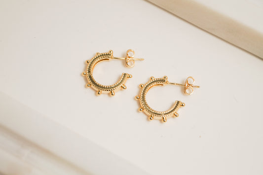 Argollas Sol en Baño de Oro de 24K