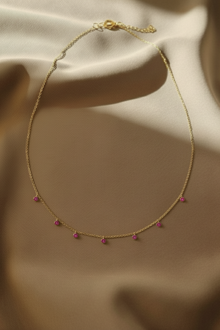 Collar Zirconias Rosas
