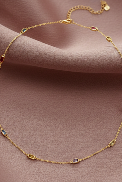 Collar Zirconias Rectangulares