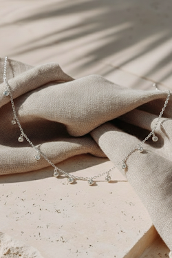 Collar Plateado De Zirconias