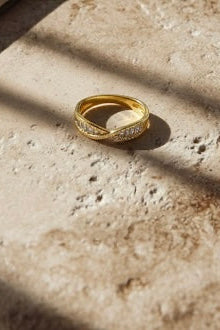 Anillo Brillos Cruzado