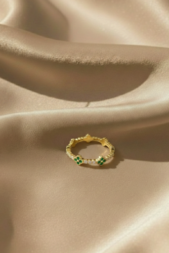 Anillo Flor Verde