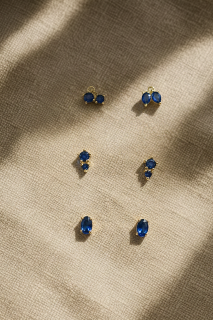Aretes Azules Triples