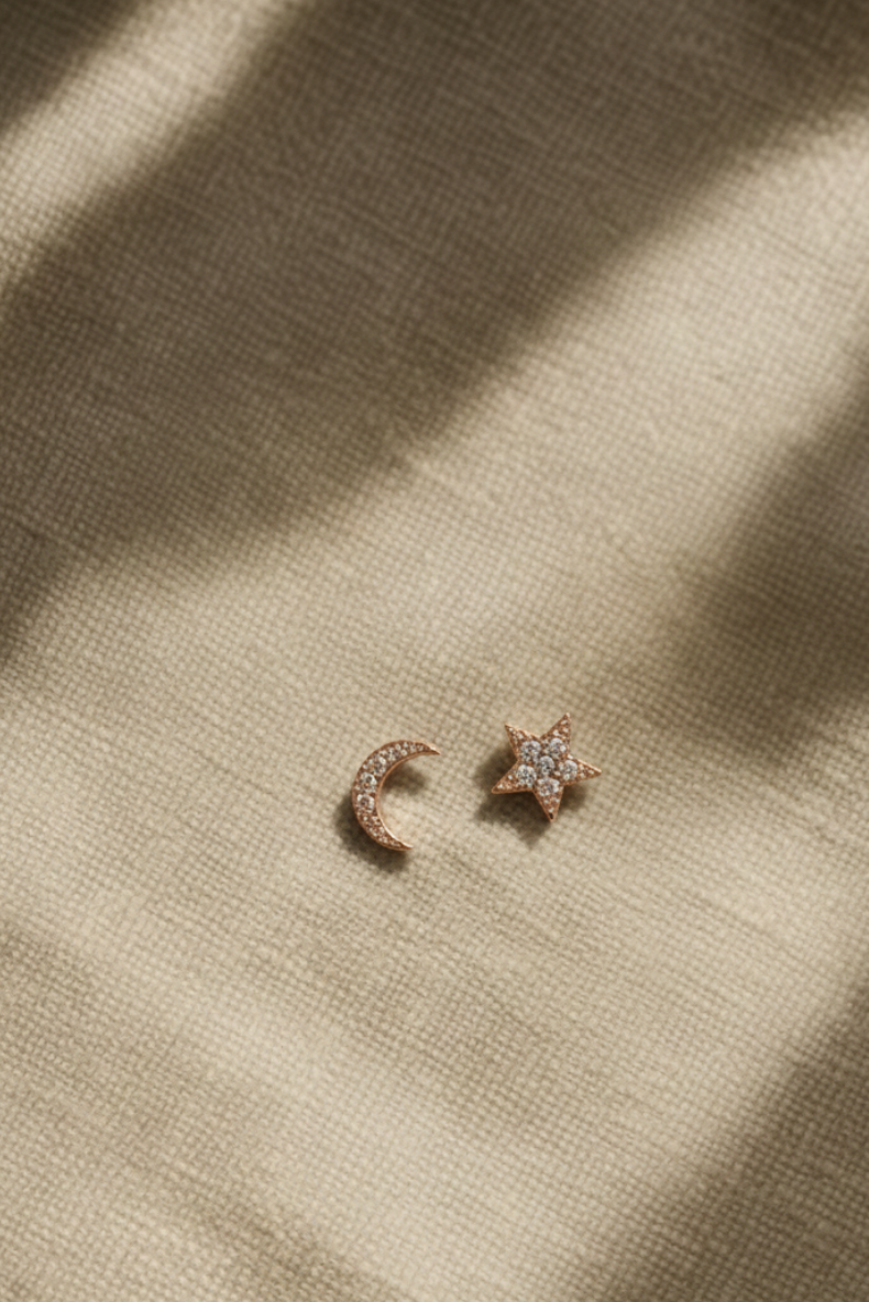Aretes Luna y Estrella