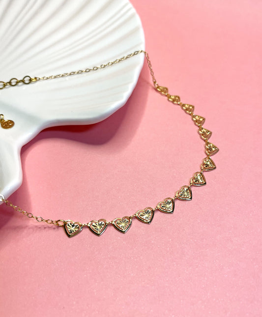 Choker corazón y flor