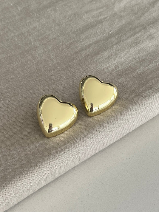 Topos corazón dorado pequeño y redondeado para mujer