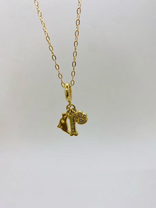 Collar Dije Perro, Hueso y huella de Perro