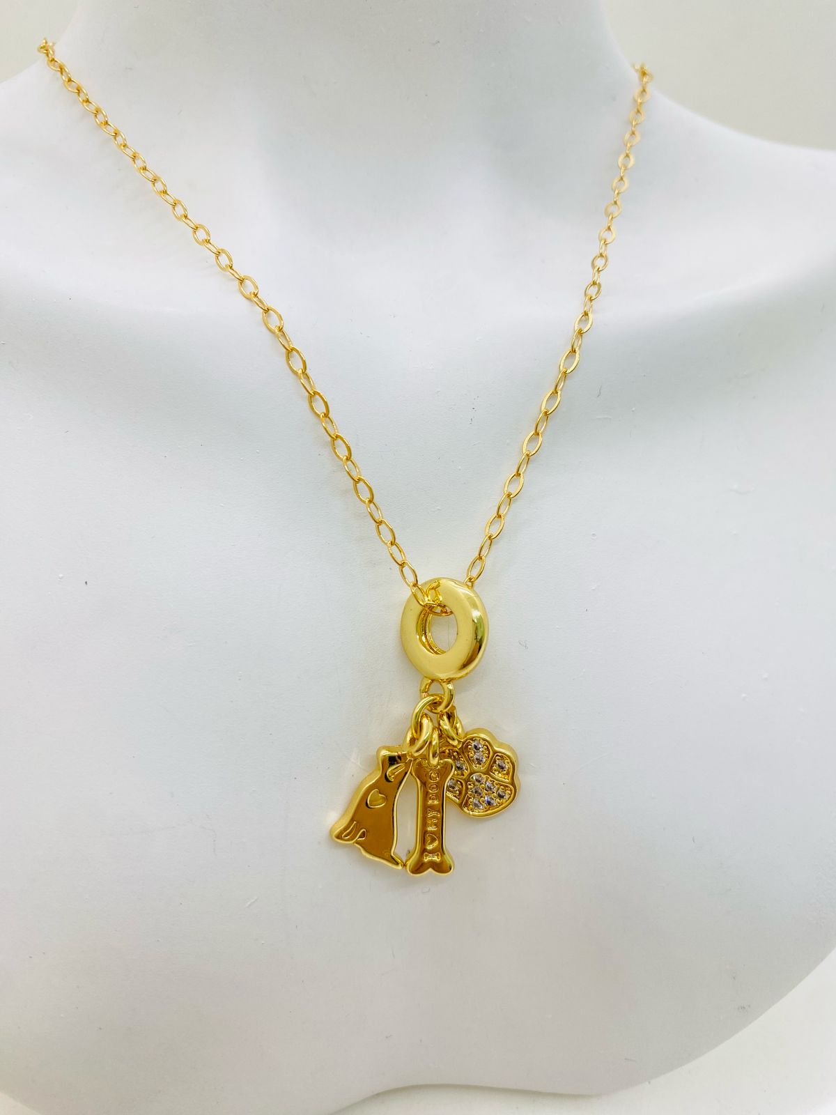 Collar Dije Perro, Hueso y huella de Perro