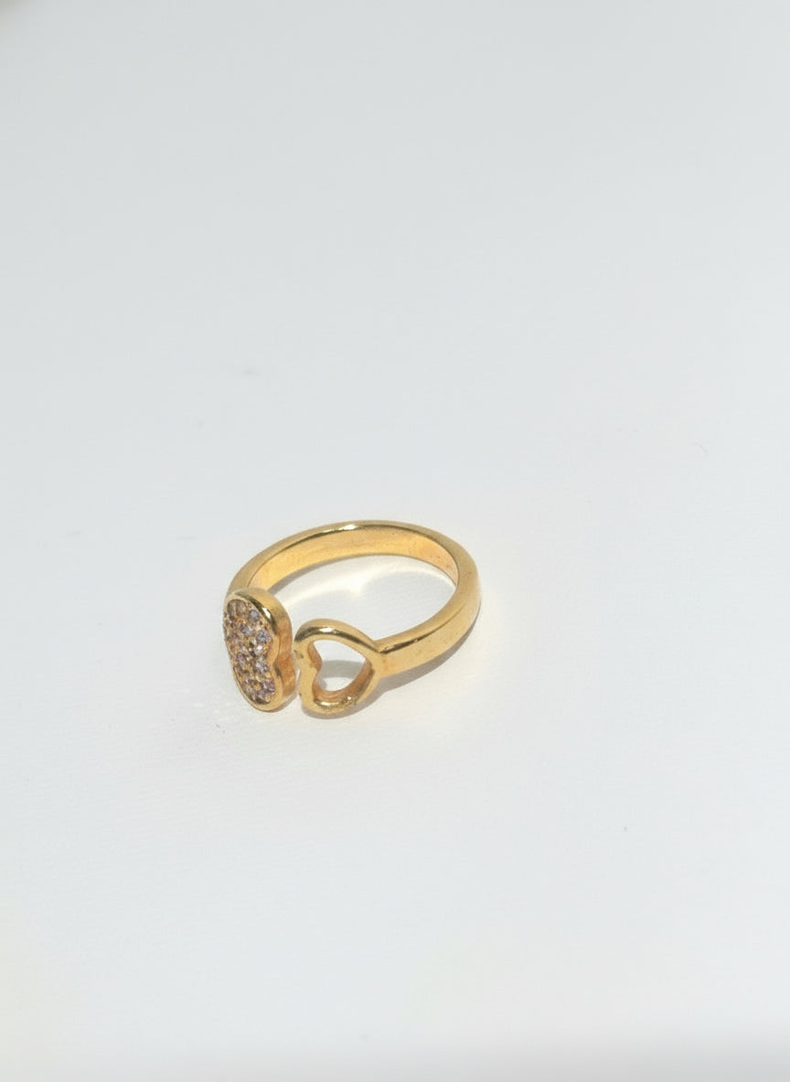 Anillo Medio dedo Corazón Radiante