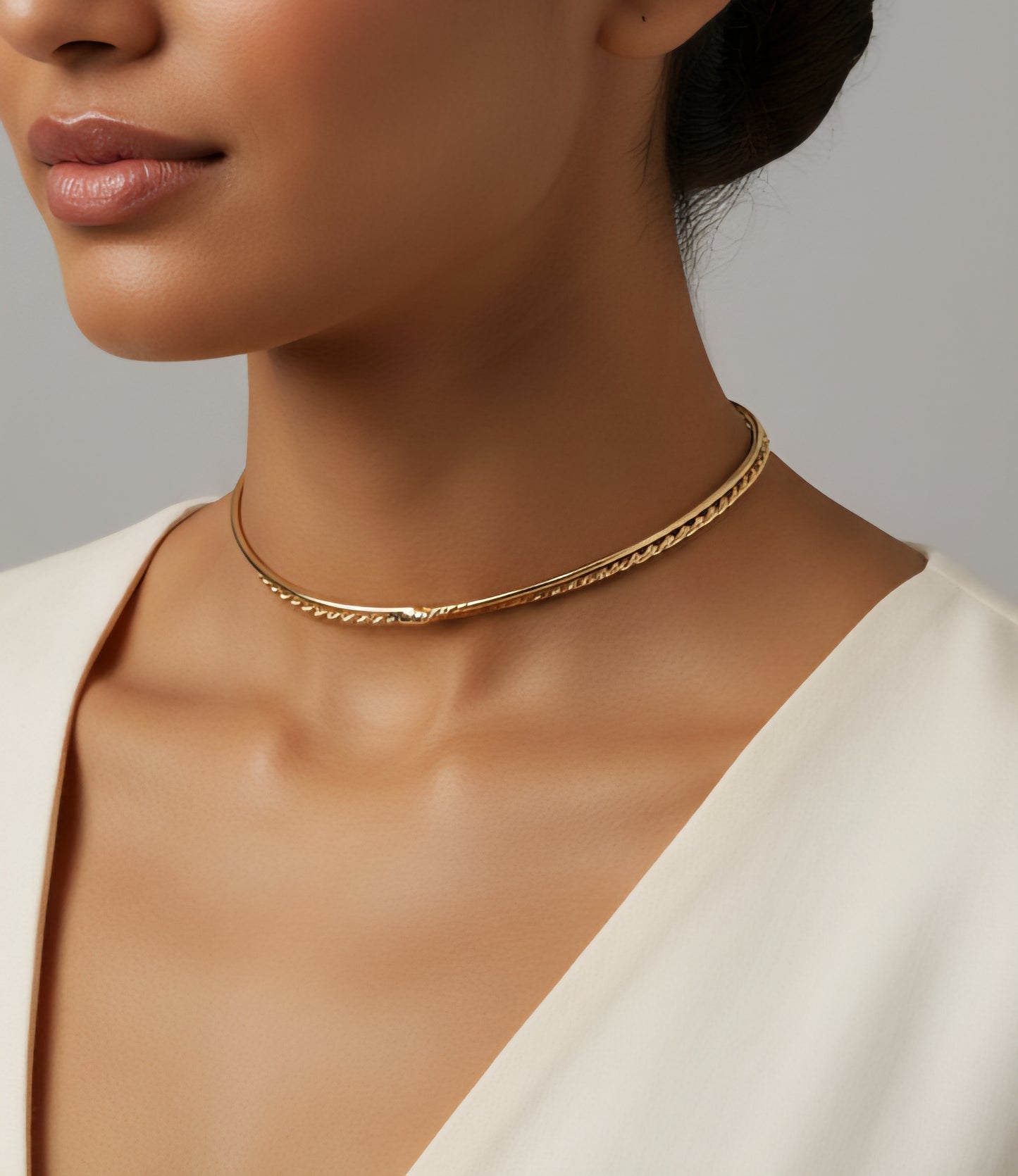 Collar Rígido Rayo de Sol Baño de Oro