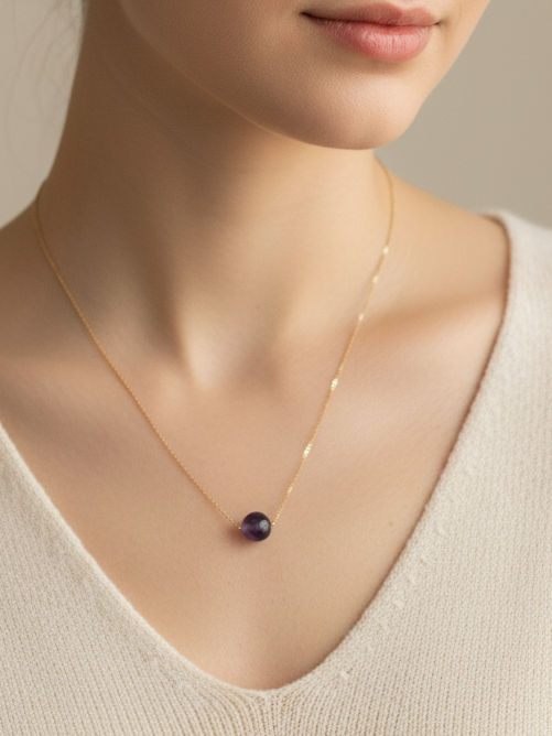 Collar Minimalista "Cuarzo amatista"