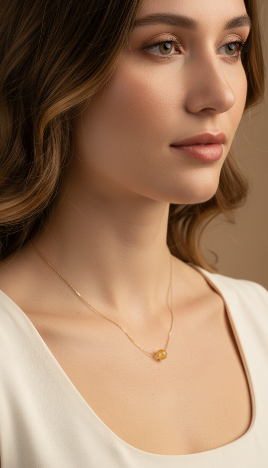 Collar Elegancia Minimalista con Citrino Natural