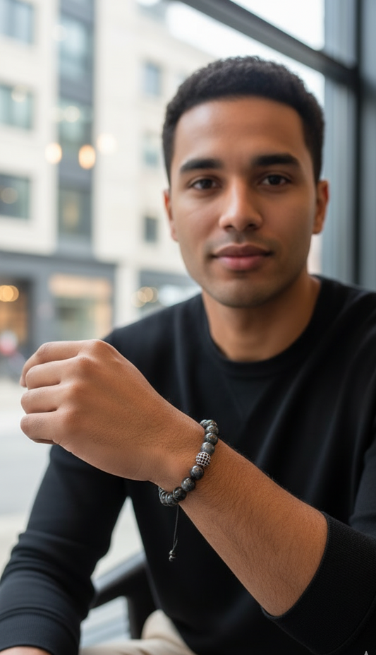 Pulsera "Élite" Ajustable con Esfera de Pavé