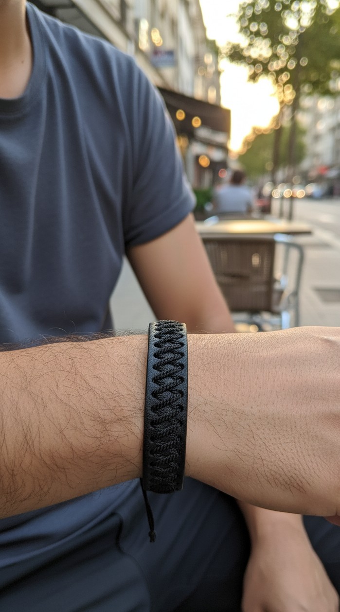 Pulsera de Cuero Trenzada "Nudo Vikingo"