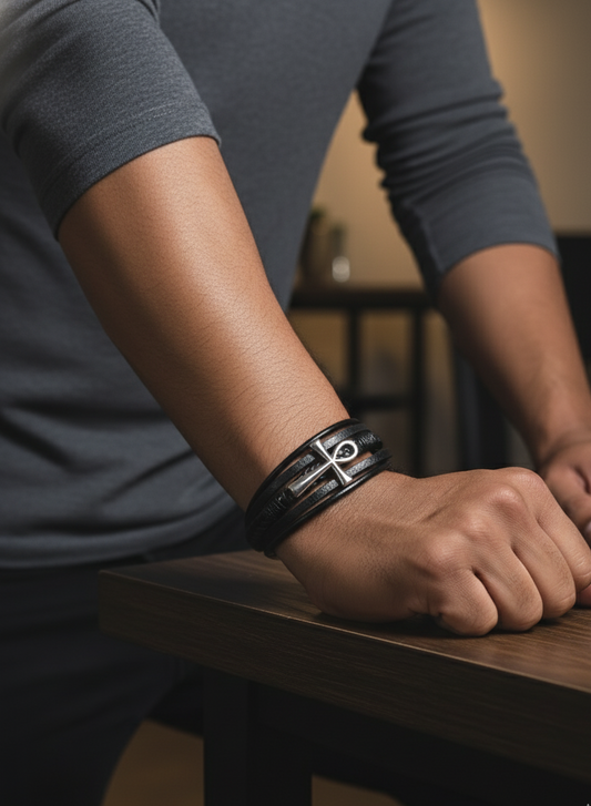 Brazalete Cruz Egipcia "Ankh" de Estilo Urbano