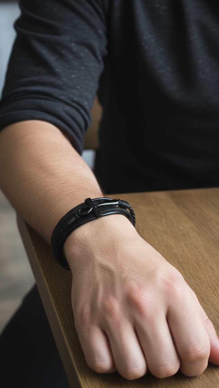 Pulsera Ankh "Cruz de la Vida" Negra