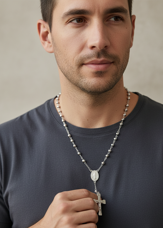 Rosario de Acero Inoxidable "San Benito"