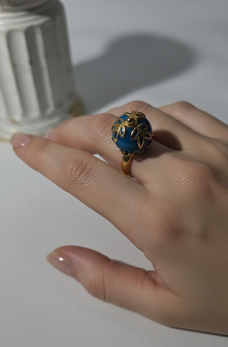 Anillo Esfera Turquesa "Azul Majestad"