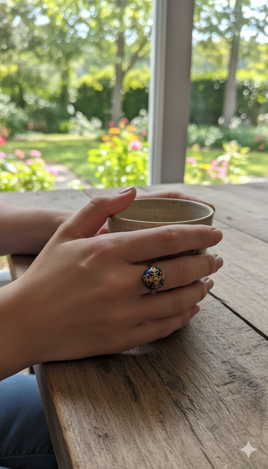 Anillo Esfera Turquesa "Azul Majestad"