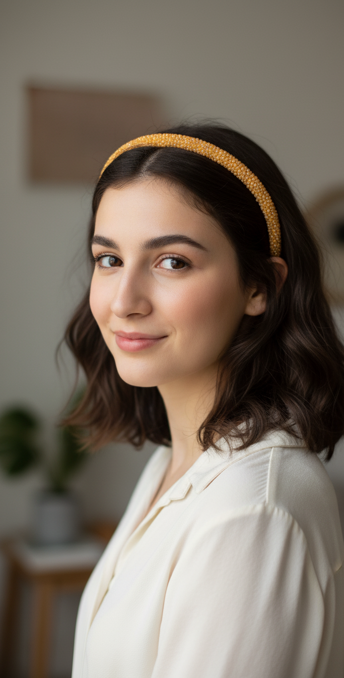 Diadema Delicada "Piel de Naranja"