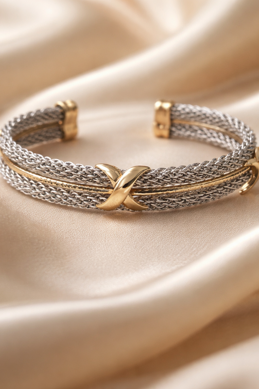 Pulsera Brazalete - Nexo Capuchino Bimetálico