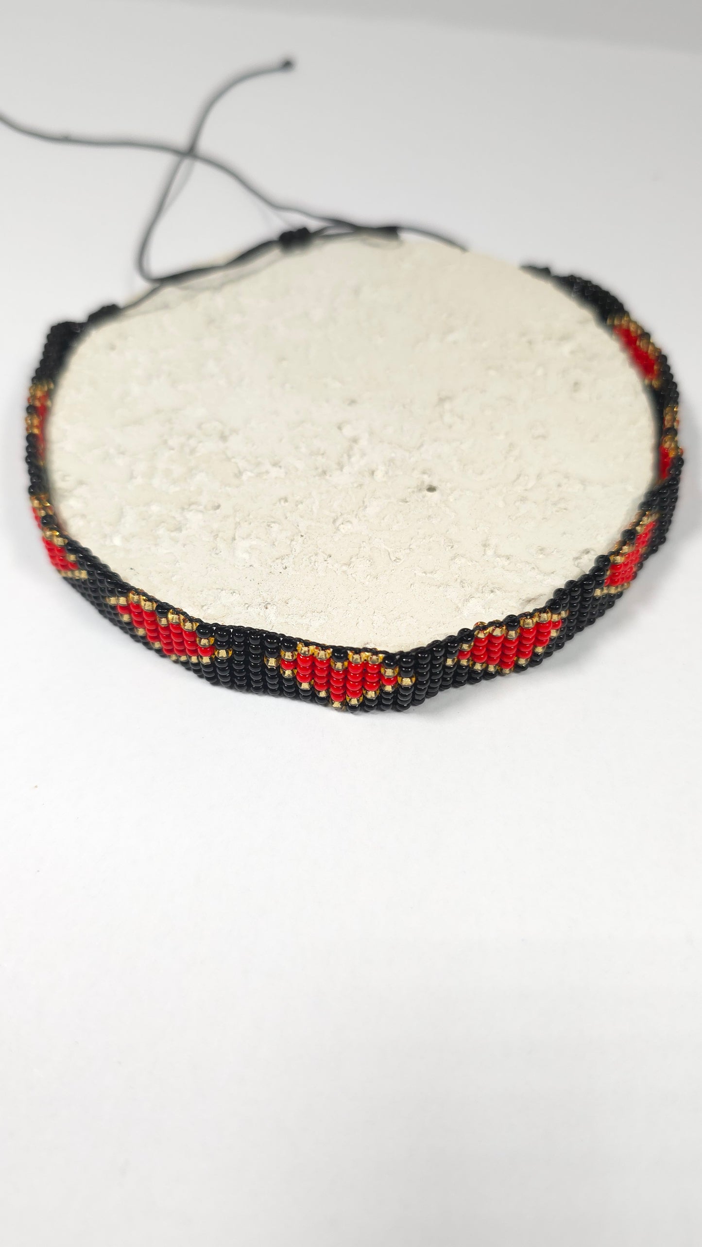 Tobillera Artesanal de Diseño Étnico - Tejido de Cuentas Ajustable