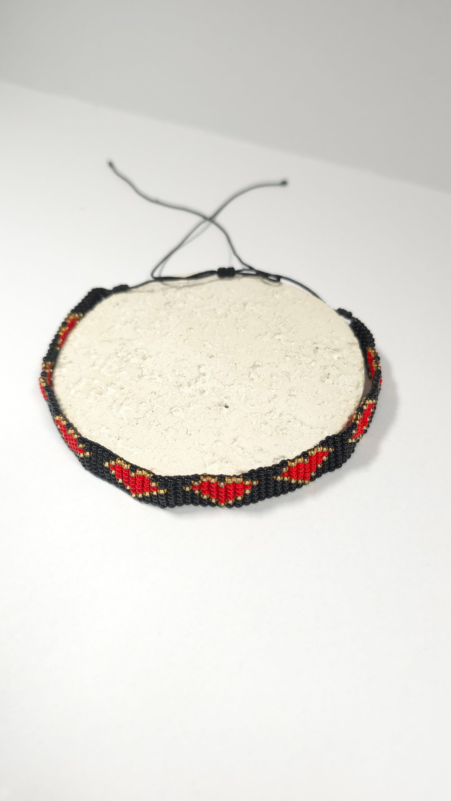 Tobillera Artesanal de Diseño Étnico - Tejido de Cuentas Ajustable