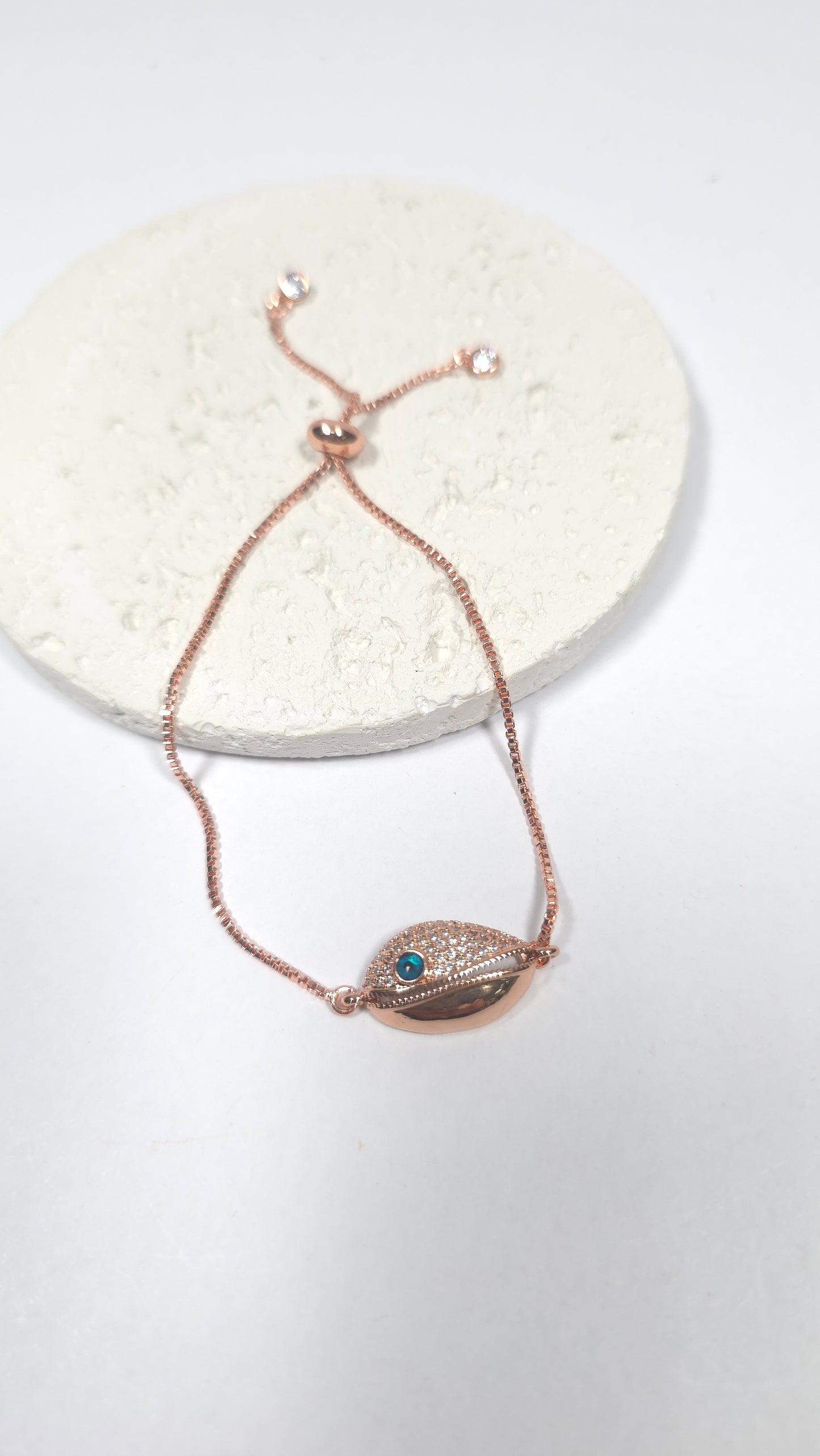 Pulsera "Nazar" Protección en Oro Rosa de Rodio