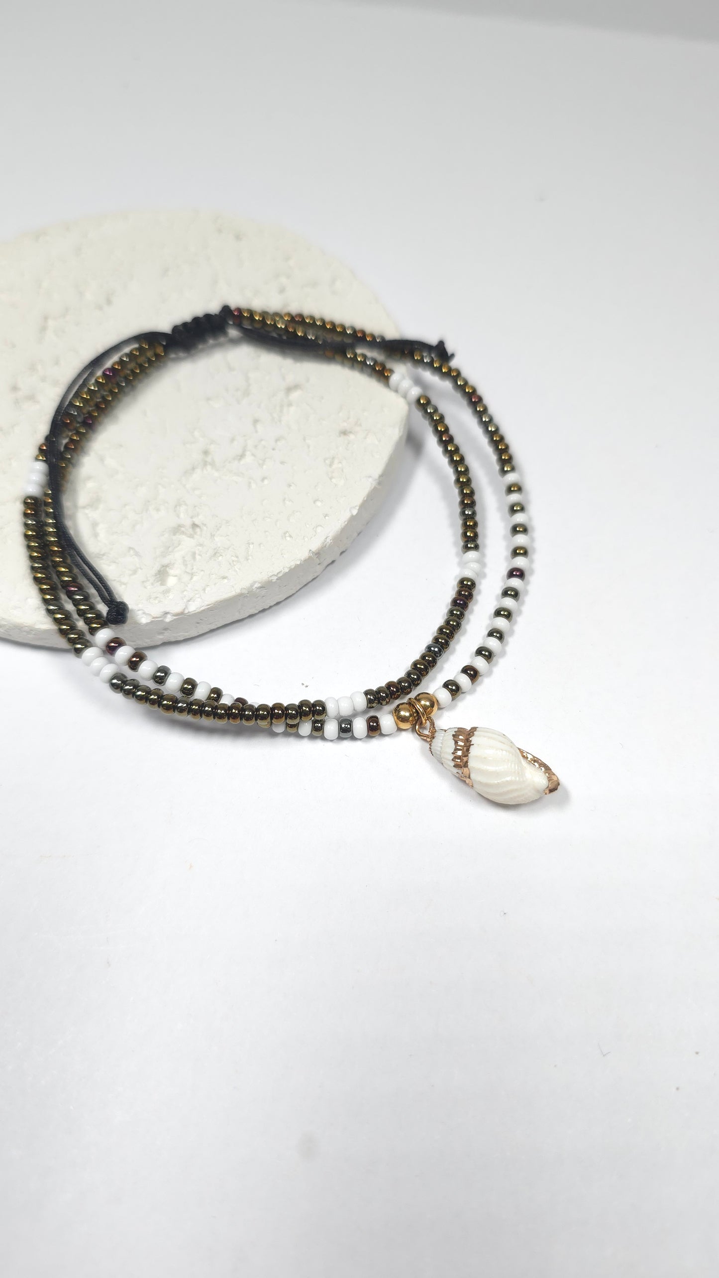 Tobillera Doble con Concha "Tesoro de Playa"