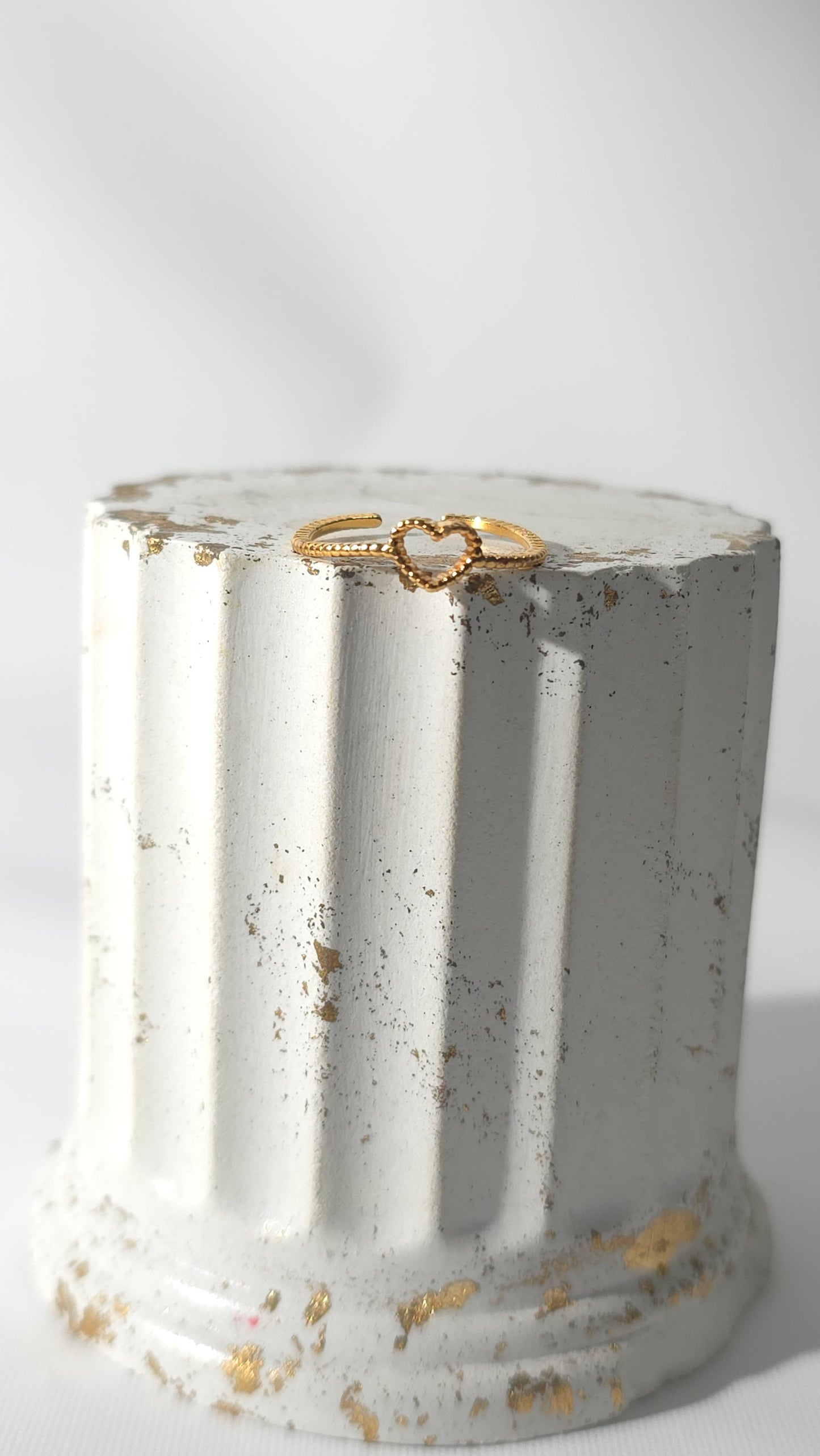 Anillo Midi Texturizado "Heartbeat" Dorado