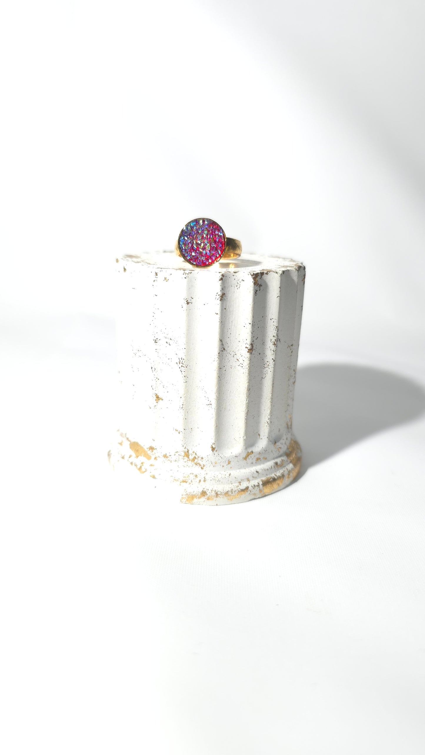 Anillo "Drusa Cósmica" Baño de Oro