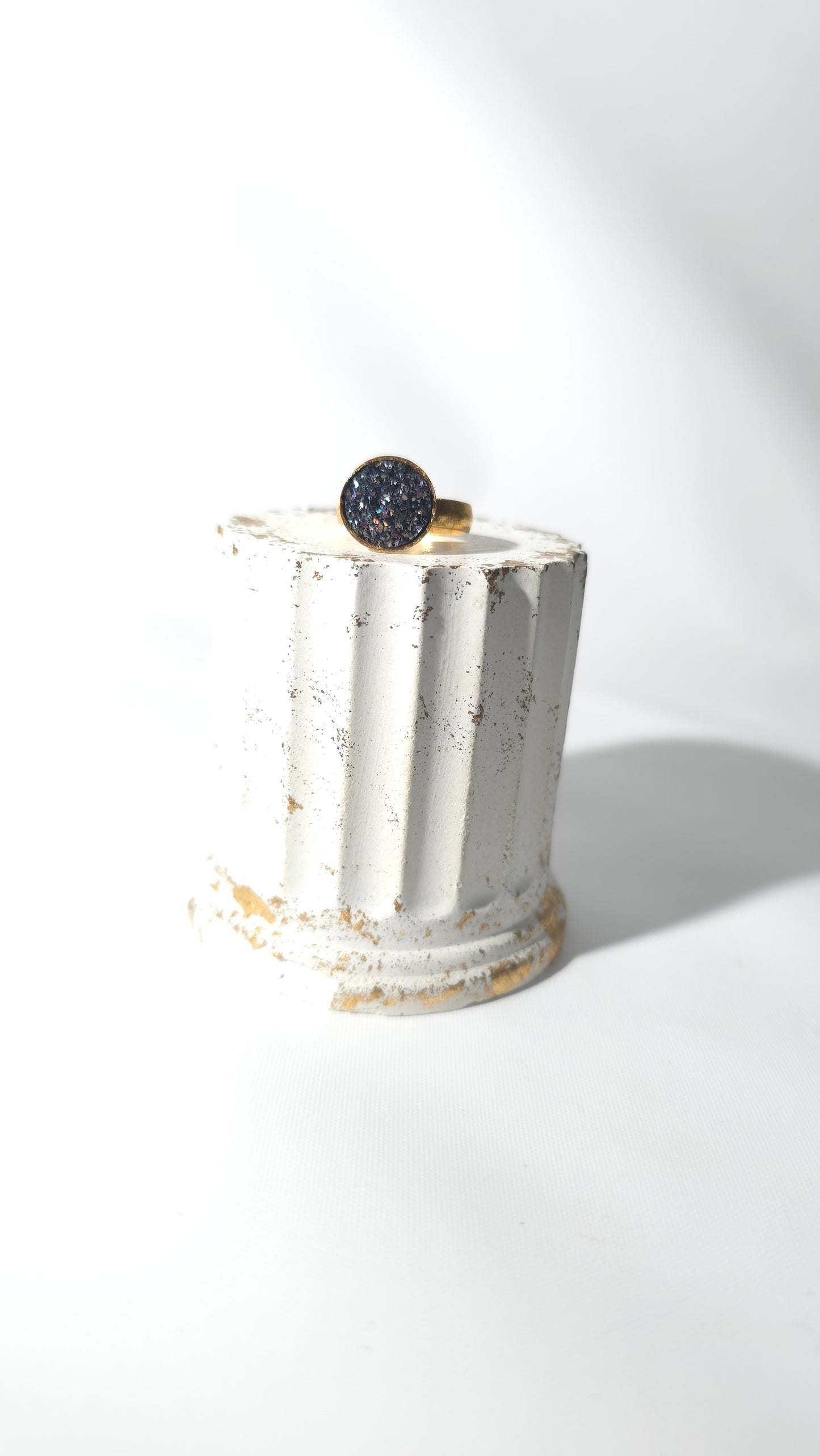 Anillo Círculo Druzy "Noche Estrellada"