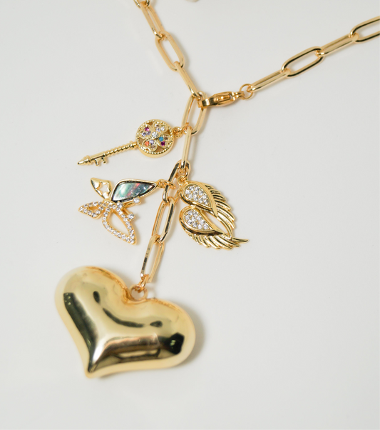 Collar corazón y llave