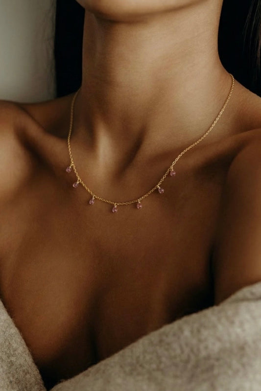 Collar Zirconias Rosas