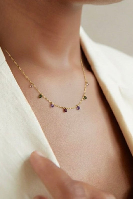 Collar Zirconias De Colores