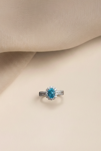 Anillo Zirconia Celeste