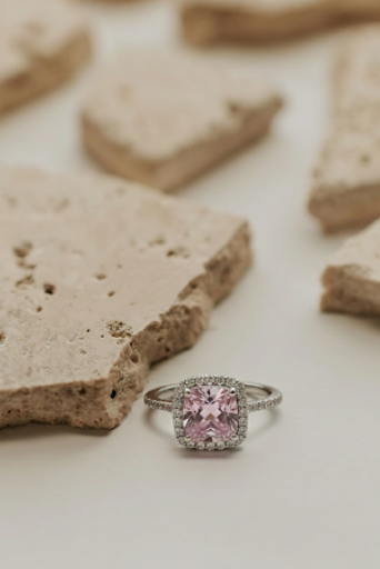 Anillo Zirconia Rosada