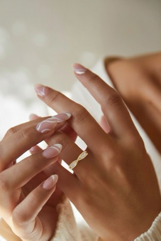 Anillo Brillos Cruzado