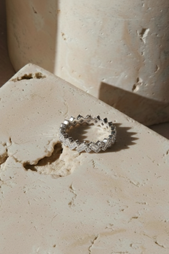 Anillo Zirconias Rectangulares