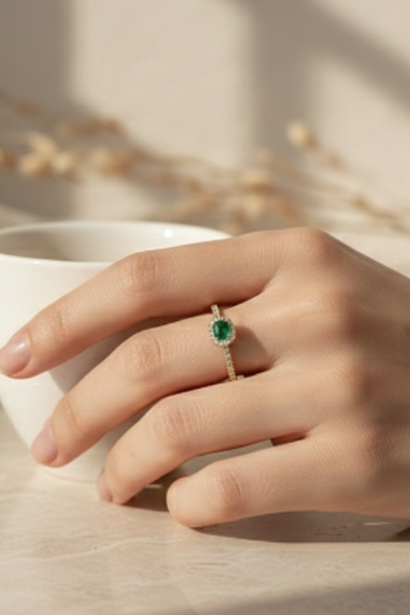 Anillo Zirconia Verde